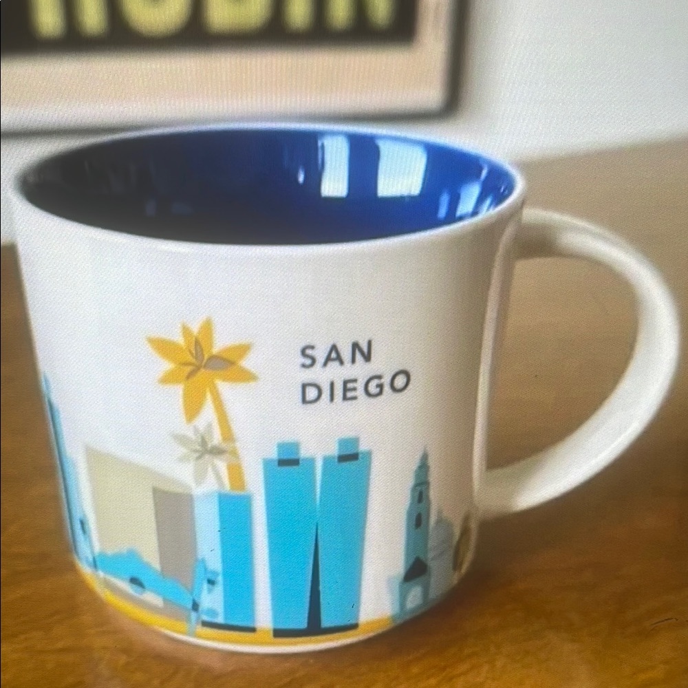 San Diego Souvenir Mug with Blue Interior